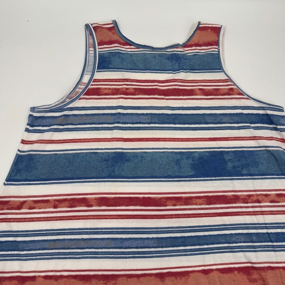 LuLaRoe Tank Dress 3XL Blue Red White Striped Sleeveless Casual Summer - Picture 7 of 9